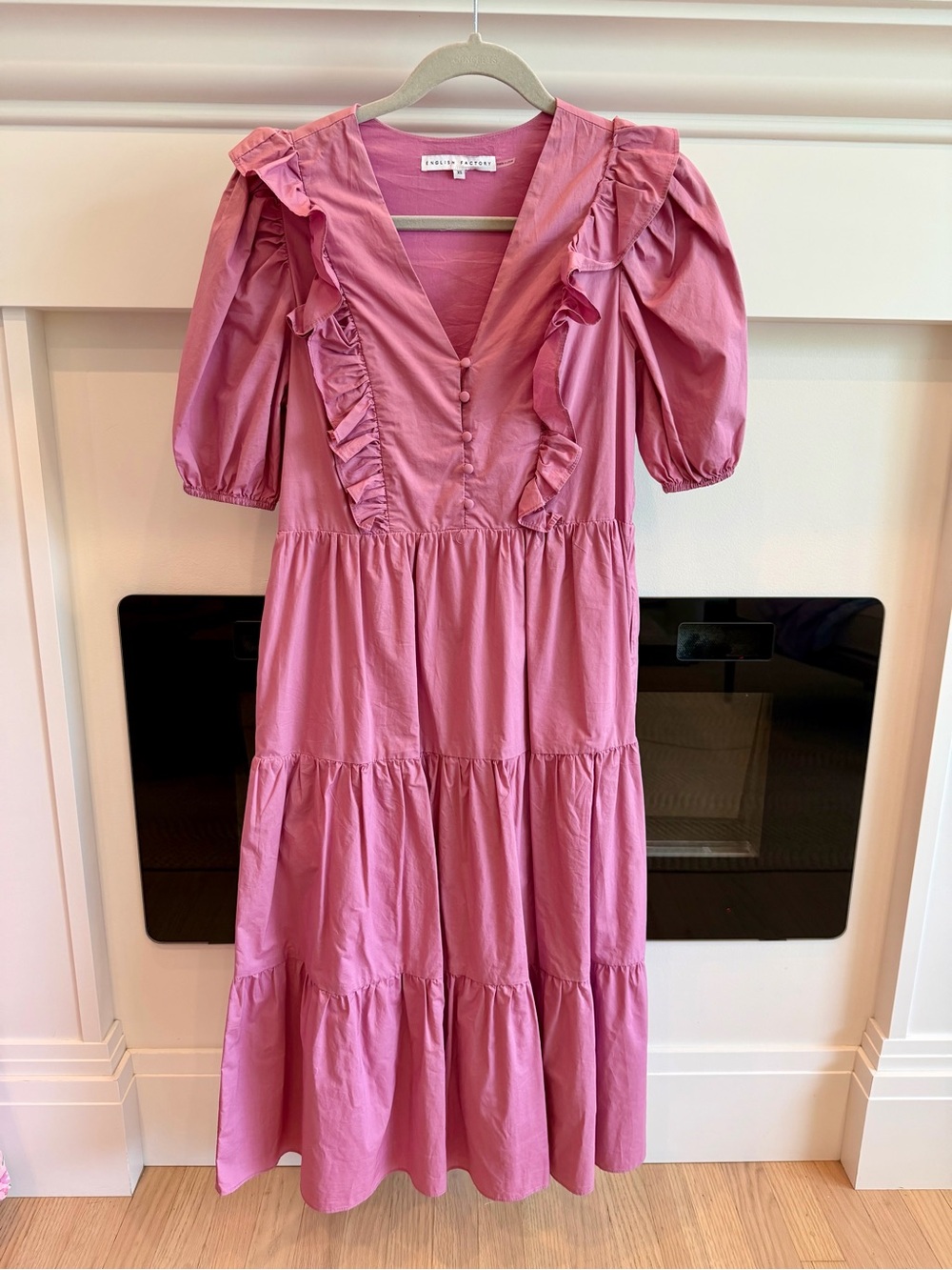 XS English Factory Pink Midi Dress